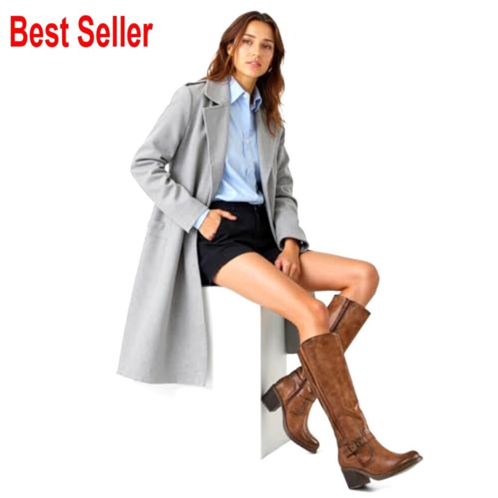 Knee High Block Heel Boots with PU Upper and Memory Foam Insole - Picture 6 of 7